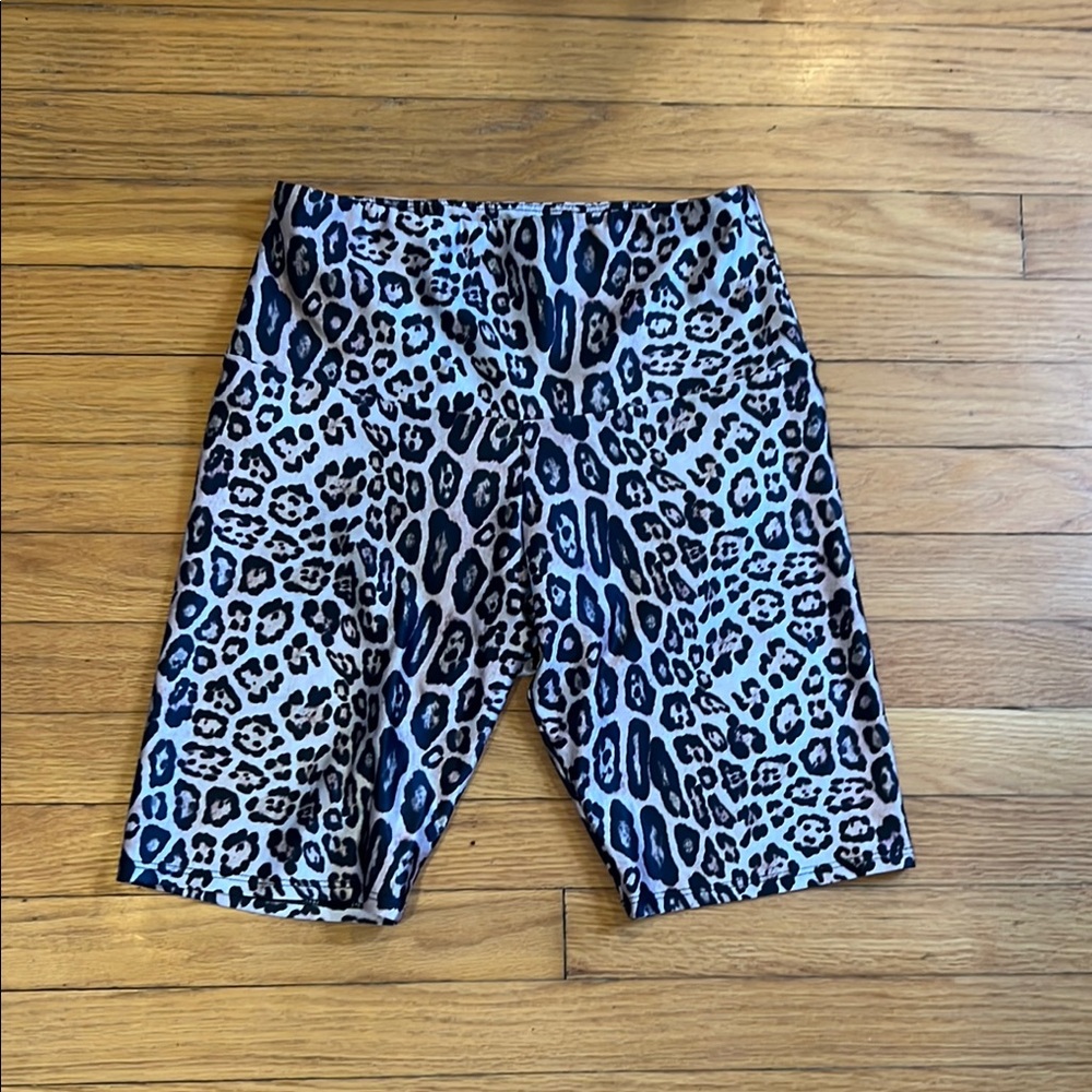 Free People Leopard Print Biker Shorts